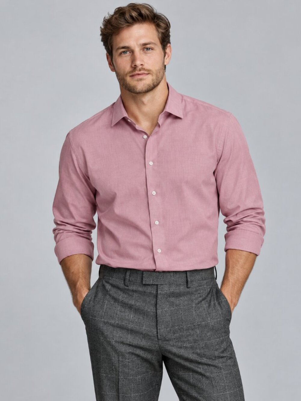 Banana Republic Camden Fit Men's Pink Long Sleeve Button Down Shirt Size XL